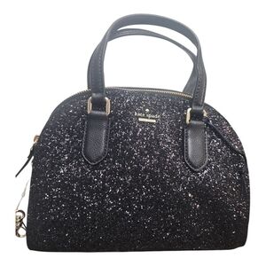 New Kate Spade Laurel Way Glitter Mini Reiley‎ Satchel Handbag Crossbody Black